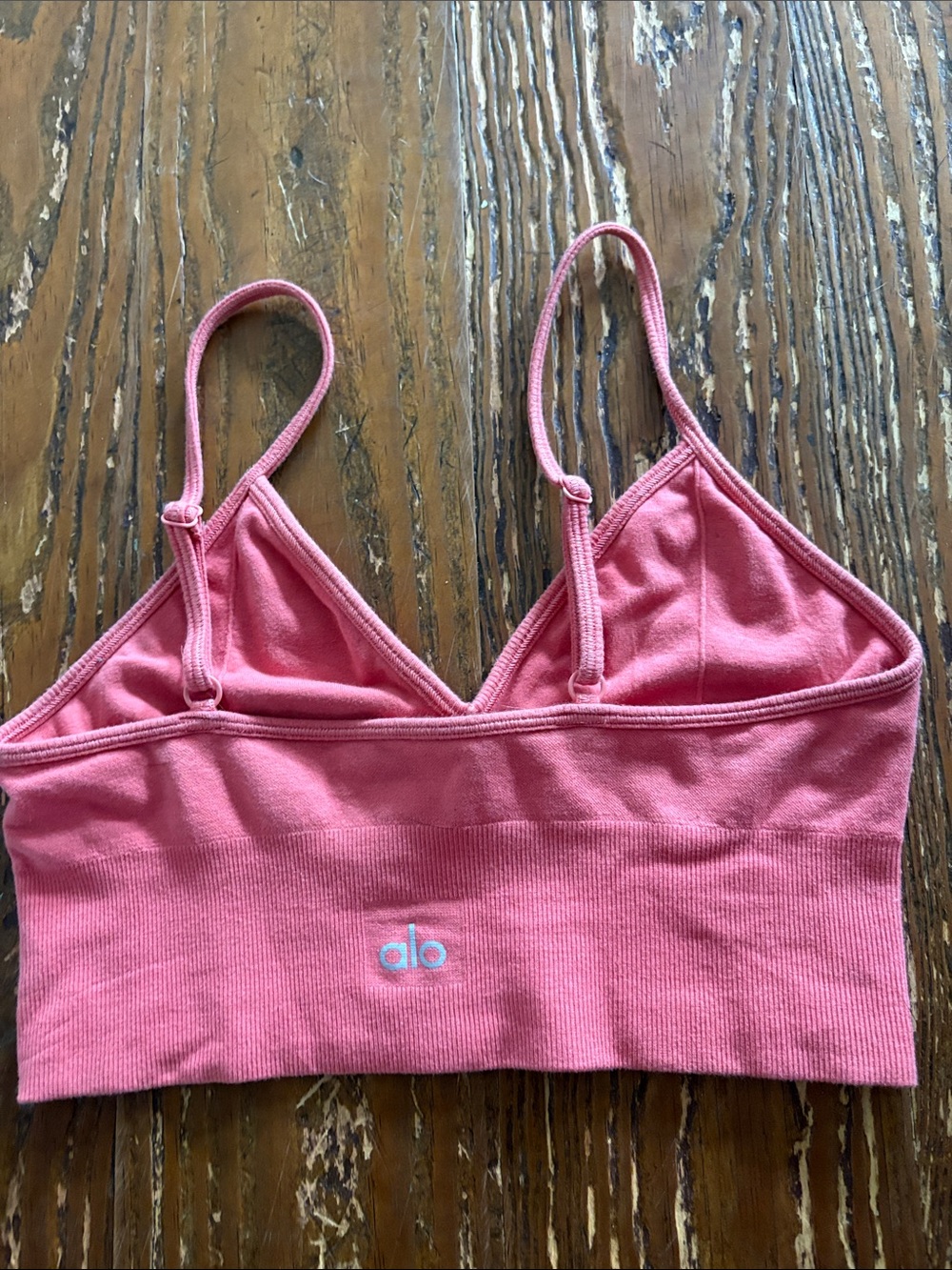 ALO Yoga Pink Seamless V-Neck Bralette - Picture 2 of 3